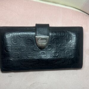 Gucci Black Embossed Leather Wallet